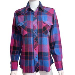 Wrangler Shirt Womens Vintage 70s/80s Cowboy Cut Wool Blend USA Made